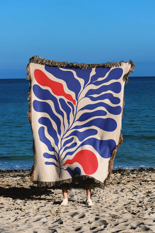 The Ocean Bloom Woven Blanket